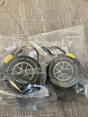 New Set of 2 Invicta Racing F1 Rubber Medium Tire Keychain (IG0346)